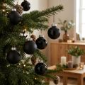 Mini Weihnachtskugeln Glas Schwarz Glanz/Matt Ø2,5cm 24St | Floristik21.de