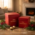 Geschenkbox „Eine Kleinigkeit“ eckig Rot 14/12cm 2er-Set | Floristik21.de
