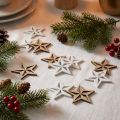 Holzsterne Deko Streudeko Weihnachten Weiß/Natur 3,5cm 48 St | Floristik21.de