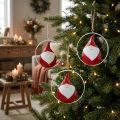 Weihnachtsanhänger Wichtel Weihnachtsmann Metall Ø16cm 3St | Floristik21.de