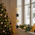 Weihnachtsdeko Stern Anhänger Gold Schwarz 5 Sterne 78cm | Floristik21.de