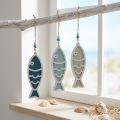 Dekohänger Fisch Holz Hängedeko Maritim Blau 12cm 9St | Floristik21.de