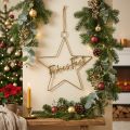 Stern “Frohes Fest”, Dekoring in Sternform, Metalldeko für Weihnachten Golden, Silbern 32×39,5cm | Floristik21.de