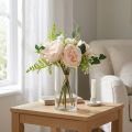 Kunstrosen Strauß, Seidenblumen-Bouquet, Rosen im Bund, Künstlicher Rosenstrauß Rosa L28cm | Floristik21.de