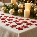 Streudeko Sterne Rot, Glimmer 4-5cm 40St | Floristik21.de