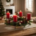 Kerzenständer für 4 Kerzen Schwarz Metall Kerzenhalter Ø28,5cm 2St | Floristik21.de
