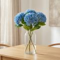 Kunstblumen Deko Hortensie künstlich Blau 69cm | Floristik21.de