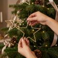 Weihnachtsdeko Stern Anhänger Golden Glitter 12cm 12St | Floristik21.de