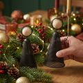 Engel Figur Weihnachten Metall Schwarz Natur 15,5cm 2St | Floristik21.de