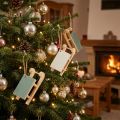 Deko Schlitten Holz zum Hängen Mint Grün Weiß 9,5cm 6St | Floristik21.de