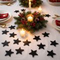 Streudeko Schwarze Sterne Weihnachten Holz Ø4cm 72 Stück Festliche Tischdeko Vielseitig | Floristik21.de