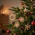Traditionelle Strohsterne in Rot Natur als Weihnachtsbaumschmuck, ökologisch &amp; vielseitig – 17er Set, Ø4-6cm | Floristik21.de