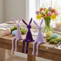 Kunststoff Kantenhocker Hasen beflockt 36cm Innenbereich Osterdekoration | Floristik21.de