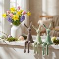 Polyresin Kantenhocker Hasenfiguren 28cm Grün und Braun für Innenbereiche | Floristik21.de