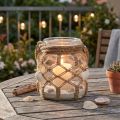 Deko Glas Makramee Muscheln Tischdeko Hängedeko Ø14cm Maritime Dekoration | Floristik21.de