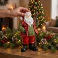 Weihnachtsmann Deko Figur Handbemalt mit Ski 14x10,5x24,5cm | Floristik21.de