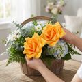 Foam Rose Ø15cm Gelb 4St | Floristik21.de