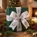 Geschenkband Weihnachten Schneemann Winter Rot Weiß 40mm 15m | Floristik21.de