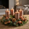 Stumpenkerzen 4er Set Durchgefärbt Metallic Kupfer-Braun 70x120mm - Elegante Dekokerzen mit Langer Brenndauer | Floristik21.de