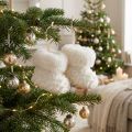 Stiefel mit Fell Stiefelchen Christbaumschmuck Weiß 7cm 2St | Floristik21.de