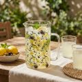 Glaskanne Zitronen und Oliven Deko Kanne Glas H17cm | Floristik21.de
