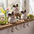 Keramik Hase Dekofigur Kantenhocker Osterdeko Set 3 Stk | Floristik21.de