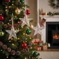 Stern zum Hängen Plastik klar Christbaumschmuck 15cm 6St | Floristik21.de