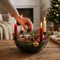 Kerzenhalter Dekoschale Metall Braun für 4 Kerzen, Elegante Tischdeko Ø14cm | Floristik21.de