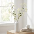 Dekorativer Kunstblumen-Apfelblütenzweig Creme 108cm Set mit 2 Stielen | Floristik21.de