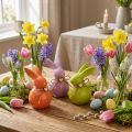 Osterhasen Keramik Deko Hasen Bunt – Frühling Deko Figur Set 4 Stück | Floristik21.de