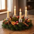 Stabkerzenhalter Set 11cm für Adventskranz & festliche Dekoration, silber, 12 Stück | Floristik21.de
