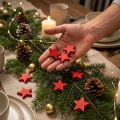 Streudeko Weihnachten Sterne Rot Holzsterne Ø4cm 24 St | Floristik21.de