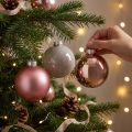 Exklusive Christbaumkugeln Rosa Silbergrau Glas Ø7,5cm 14er-Set | Floristik21.de