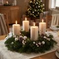 Durchgefärbte Stumpenkerzen Platin 4er Set 60x80mm - Edle Deko für Adventskranz & Tisch | Floristik21.de