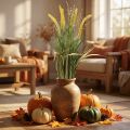 Grasbund Herbstdeko mit Dolden 84cm | Floristik21.de