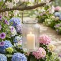 Laterne Glas Windlicht zum Hängen mit Henkel H18 cm | Floristik21.de