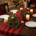 Dekostoff Weihnachten Polyester Rot x 2 sortiert 35x200cm | Floristik21.de
