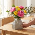 Deko Vase Keramik Grau Modern Elegant Zeitlos Wohnaccessoire 22×9×22,5cm | Floristik21.de