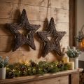 Deko Sterne zum Aufhängen Weidensterne Natur 48cm 2St | Floristik21.de