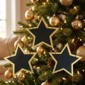 Holzsterne Schwarz Gold Dekohänger Weihnachten Ø15cm 8 St | Floristik21.de