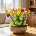 Osterdeko Küken im Ei Holz Dekofigur am Stab Ostern 7cm 12St | Floristik21.de