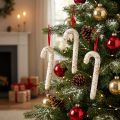 Zuckerstangen Hänger Weiß Bunt Glitter Deko 30cm 4er Set | Floristik21.de