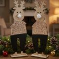 Rentier Holz Dekofigur Aufsteller Weihnachten 12×6,5cm H45cm 2St | Floristik21.de