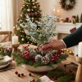 Künstlicher Eukalyptuszweig beschneit Dekozweig Eukalyptus Weihnachten 48cm | Floristik21.de