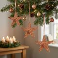 Dekostern zum Hängen, Adventsdeko, Metallanhänger Kupferfarben 12×13cm 3St | Floristik21.de