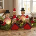 Dekofigur Schneemann Holz 10cm 9 St | Floristik21.de