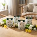 Deko Windlicht Glas 8cm mit Blätterdesign im 4er-Set – Stilvolle Wohnaccessoires | Floristik21.de