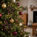 Weihnachtsdeko Glitzer-Sterne zum Hängen in Berry Glitter, 40er Set, 7,5cm - Festliche Anhänger für Tannenbaum und Fenster | Floristik21.de