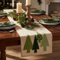 Tischläufer Weihnachten Tannenbäume Grün 140x41,5cm | Floristik21.de