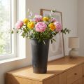 Bodenvase schwarz Vase Plastik Anthrazit Ø17,5cm H28cm | Floristik21.de